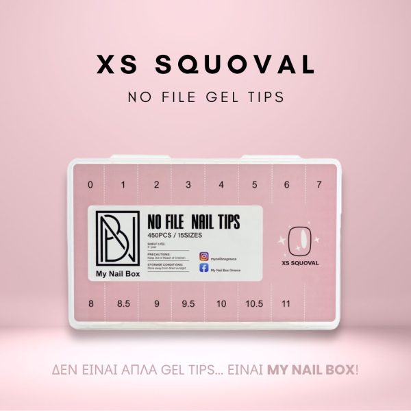 Gelly tips - XS squoval - NO FILE (1.5cm)