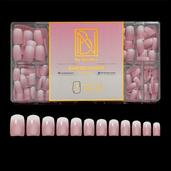 BABYBOOMER GEL TIPS SQUARE PINK MY NAIL BOX 1080