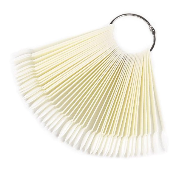 Σετ 50 Τεμάχια για Δειγματολόγιο Παλέτα Νυχιών με Κρίκο Οβαλ Γαλακτερό